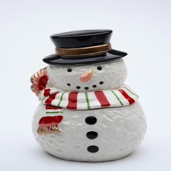 Ceramic Christmas Snowman Candy Box, Home D&eacute;cor, Gift for Her, Gift for Mom, Kitchen D&eacute;cor, Christmas D&eacute;cor {3}