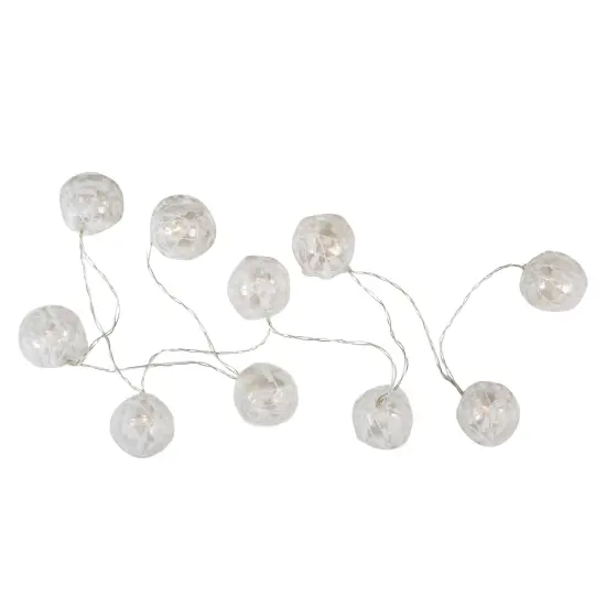 Northlight LED Snowy Ball Christmas Light Set - 4.75' Clear Wire - 10ct {6}