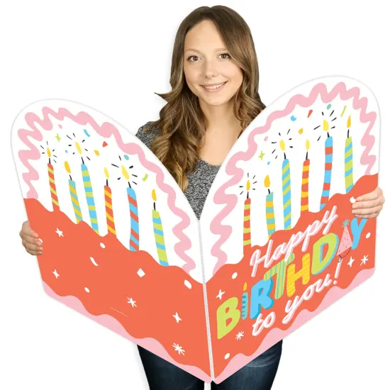 Big Dot of Happiness Party Time - Happy Birthday Giant Greeting Card - Big Shaped Jumborific Card - 16.5 x 22 inches {1}