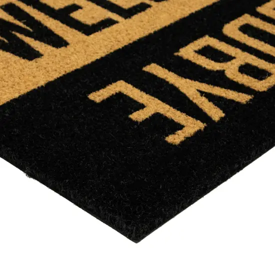 Northlight Natural Coir "Welcome Goodbye" Outdoor Doormat 18" x 30" Black {7}