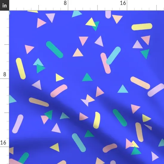 Various Fabrics by the Yard or Fat Quarter Blue Sprinkles Pink Green Yellow 80S Colorful Party Geometric Kids Neon Purple Shapes Custom Printed Fabric by Spoonflower {2}