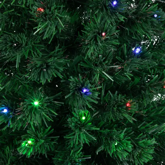 Northlight Pre-Lit Medium Fiber Optic Artificial Christmas Tree - 6' - Multicolor LED lights Green {5}