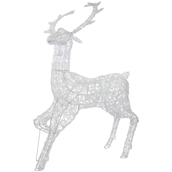 Northlight Commercial Grade Acrylic Reindeer Outdoor Christmas Decoration - 46.5" -Pure White LED Clear {7}