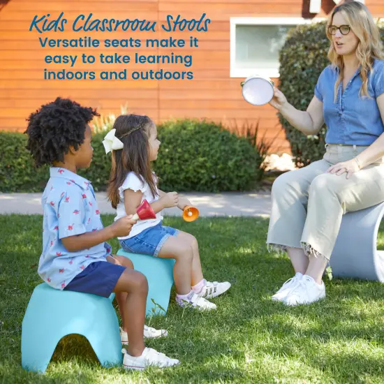 Ayana Stool Set, Flexible Seating, 4-Pack Cyan {3}