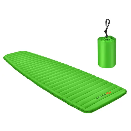 Goplus 3 Inch Inflatable Camping Sleeping Pad Waterproof & Comfortable Sleeping Mat Blue/Green {1}