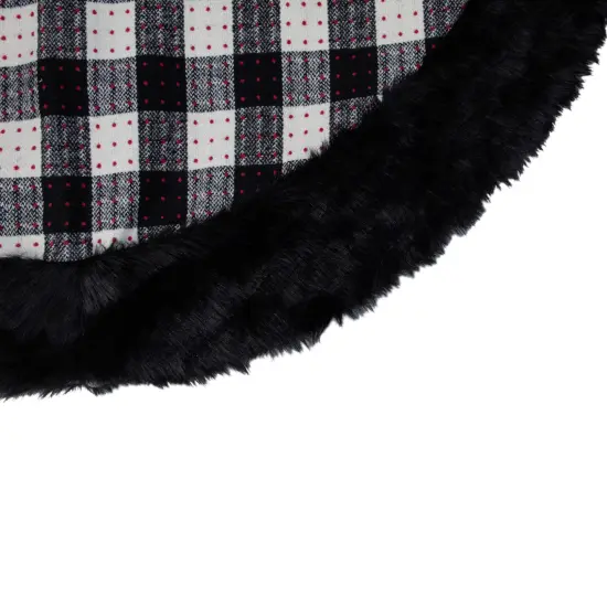 Northlight Buffalo Plaid Christmas Tree Skirt - 48" - Black and White {6}