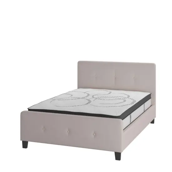 Emma and Oliver Tufted Platform Bed with 10 Inch Pocket Spring Mattress {1}
