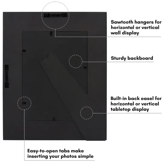 Americanflat Picture Frame - Rustic Picture Frame with Textured Engineered Wood, Shatter Resistant Glass and Easel Back - Horizontal and Vertical Display {11}