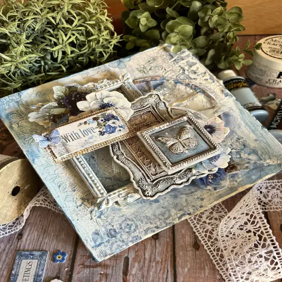 Stamperia Soft Maxi Mould A4-Blue Land Starts And Hearts {4}