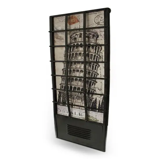 Leaning Tower of Pisa Postcard Motif Metal Wall Panel {3}