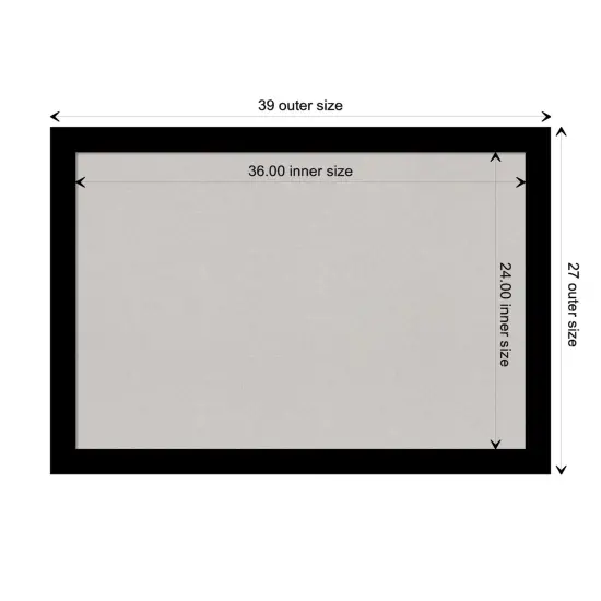 Brushed Framed Corkboard, Grey Cork Brushed Black {3}