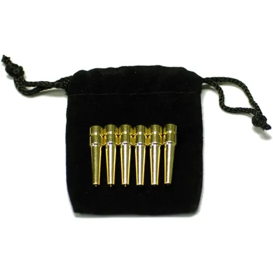 WE Games Brass Cribbage Pegs with Swarovski Austrian Crystals & Velvet Pouch - Set of 6 (3 Red, 3 Blue) {2}