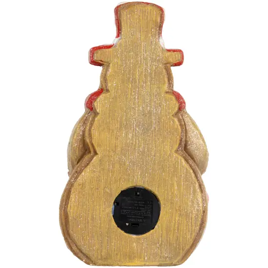 Northlight LED Lighted Gingerbread Snowman with Lollipop Christmas Figure - 15.5" Brown {7}