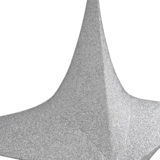 Northlight Foldable Tinsel Glitter Christmas Star Outdoor Decoration - 51" - Silver {5}