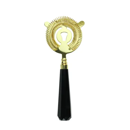 Wild Eye 9" Black and Gold Finished Stainless Steel Bar Cocktail Strainer {1}