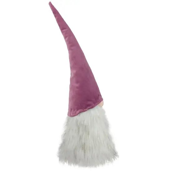 Northlight Lighted Gnome with Beard and Pointy Hat Christmas Decoration - 17" - Mauve Pink {3}