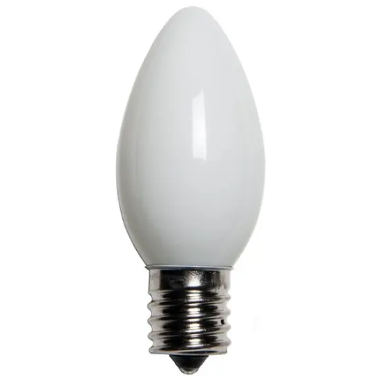 25 Bulbs - C9 Opaque White, 7 Watt lamp Clear {1}