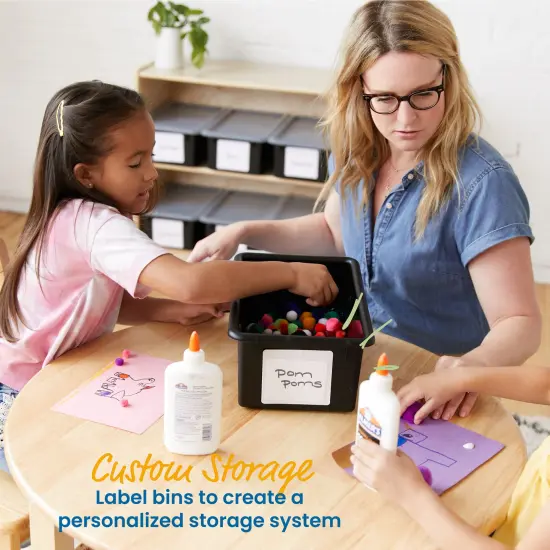 Cubby Storage Bin with Lid, Multipurpose Organization, 10-Pack Black {4}