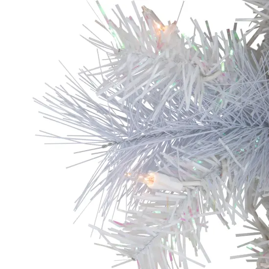 Northlight Pre-Lit Vermont White Pine Artificial Christmas Wreath, 24-Inch, Clear Lights {4}