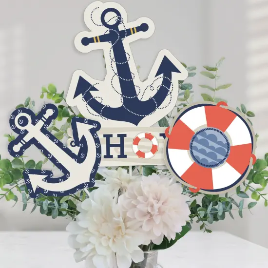Big Dot of Happiness Ahoy - Nautical - Baby Shower or Birthday Party Centerpiece Sticks - Table Toppers - Set of 15 {1}
