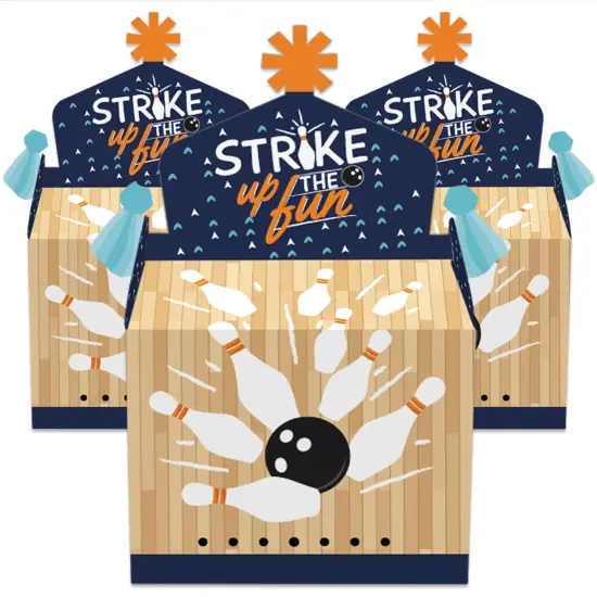 Big Dot of Happiness Strike Up the Fun - Bowling - Treat Box Party Favors - Birthday Party or Baby Shower Goodie Gable Boxes - Set of 12 {4}