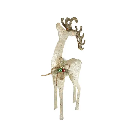 Northlight Lighted Reindeer Outdoor Christmas Decoration - 46.5" - Clear Lights Brown {3}