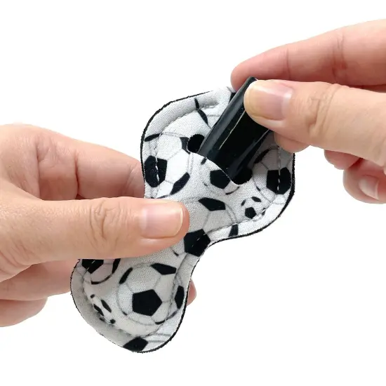 Wrapables 10 Pack Chapstick Holder Keychain with 10 Pieces Metal Clasps Soccer {5}