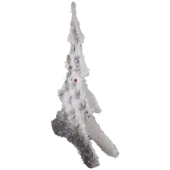 Northlight LED Lighted 2D Tinsel and Pine Christmas Tree Decoration - 27.5" White {5}