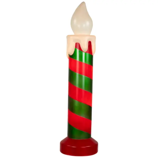 Northlight Lighted Striped Candle Blow Mold Outdoor Christmas Decoration - 40" Green {1}