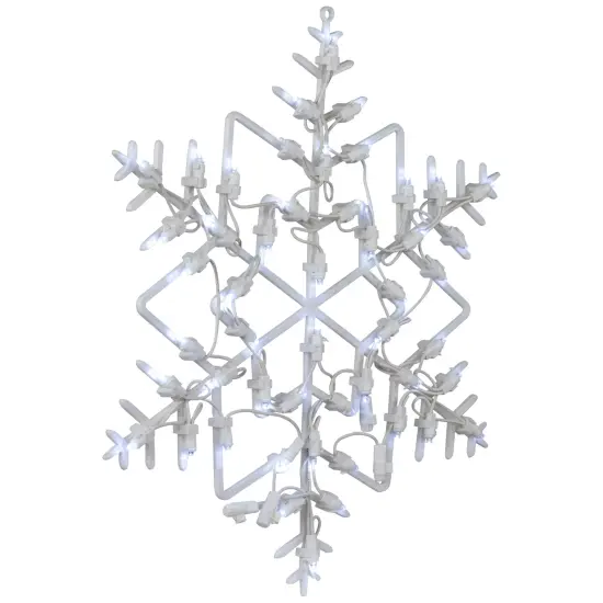 Northlight 18" White LED Lighted Snowflake Christmas Window Silhouette {5}
