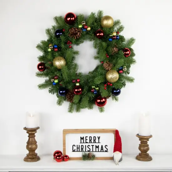 Northlight Shatterproof Ball Ornament Christmas Pick - 6.75" - Multicolor {4}