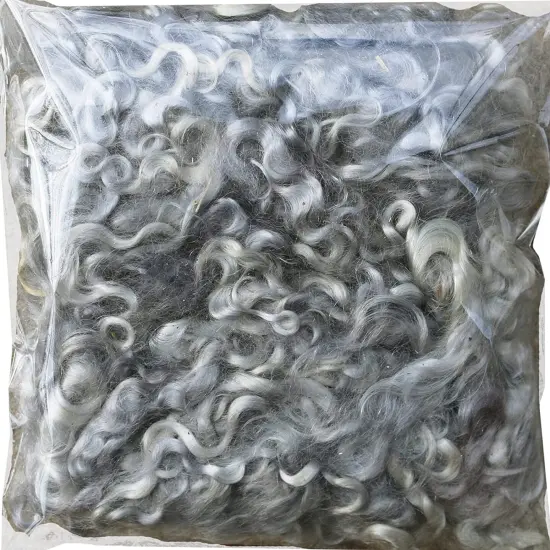 SILVER MOHAIR LOCKS. Organic Hand-Dyed Curly Wool for Rooting Doll Hair, Felting, Blending, Spinning. 1oz {4}