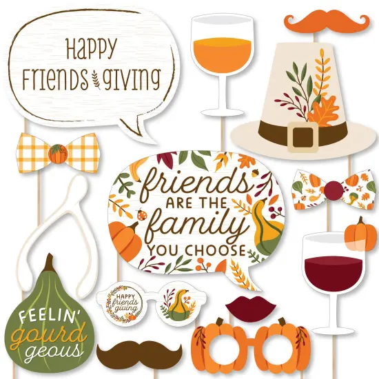 Big Dot of Happiness Fall Friends Thanksgiving - Friendsgiving Party Photo Booth Props Kit - 20 Count {1}