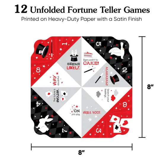 Big Dot of Happiness Ta-Da, Magic Show - Magical Birthday Party Cootie Catcher Game - Jokes and Dares Fortune Tellers - Set of 12 {5}