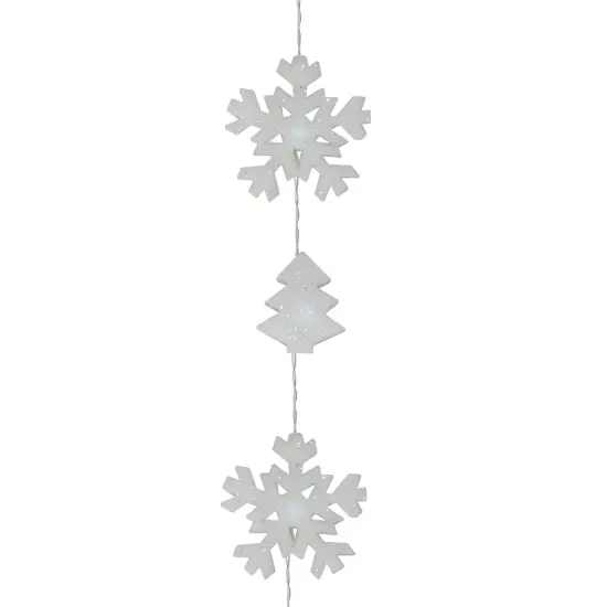 Kaemingk LED Snowflake and Tree Mini Christmas Lights - Cool White - 5.5 ft Clear Wire - 12ct {1}