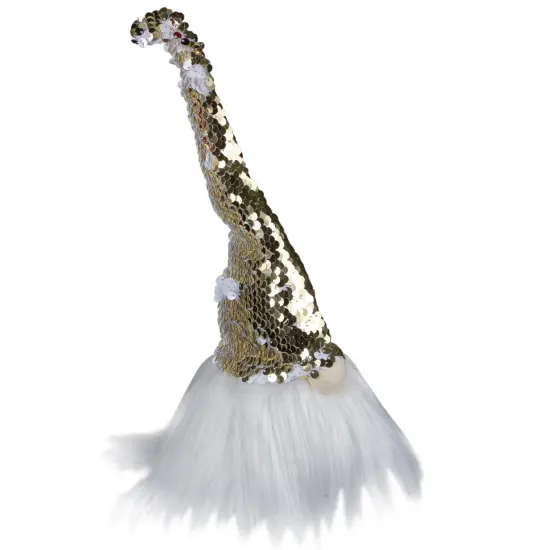 Northlight Elf Gnome with Sequin Hat Christmas Figure - 12" Gold {4}