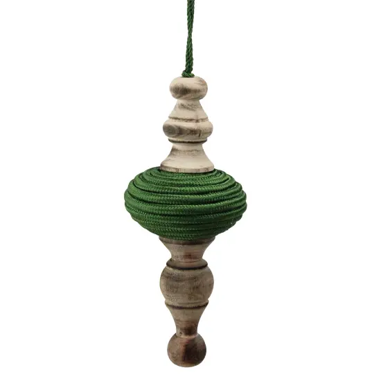 Melrose 2ct Green and Beige Christmas Finial Drop Ornaments 9" {3}