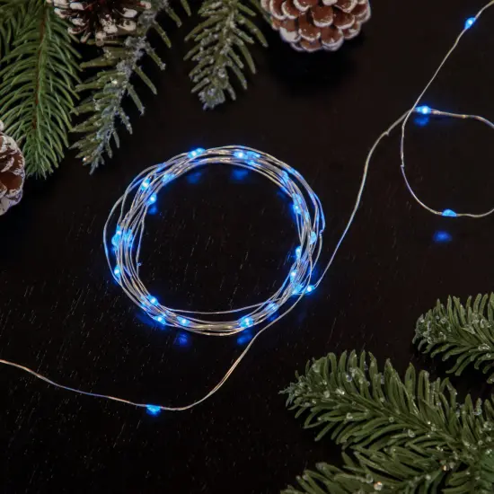 Northlight Micro Fairy Christmas Lights - Blue LED - 16' Copper Wire - 50ct {1}