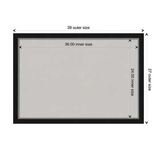 Eva Narrow Framed Corkboard, Grey Cork Eva Black Silver {3}