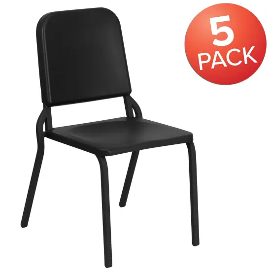 Emma and Oliver 5 Pack High Density Stackable Melody Band/Music Chair Black {6}