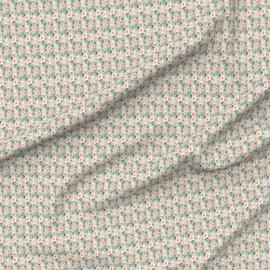 Various Fabrics by the Yard or Fat Quarter Floral Spring Pig Watercolor Piglet Blush Pink Cute Pigs Mint Blue Farm Decor Custom Printed Fabric by Spoonflower {6}