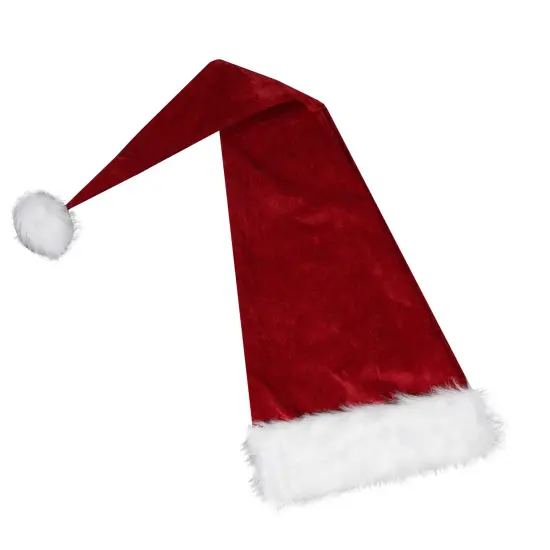 Northlight Red and White Extra Long Unisex Adult Christmas Santa Hat Costume Accessory - One Size {3}