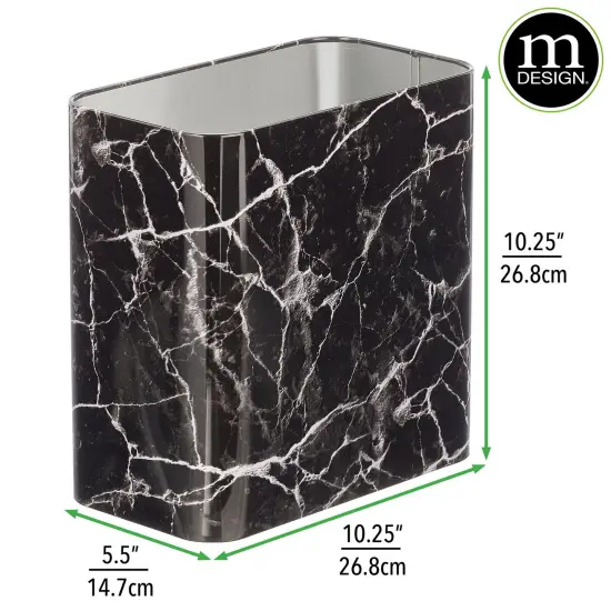 mDesign Metal 2.4 Gallon Bathroom Trashcan Wastebasket Garbage Bin {3}