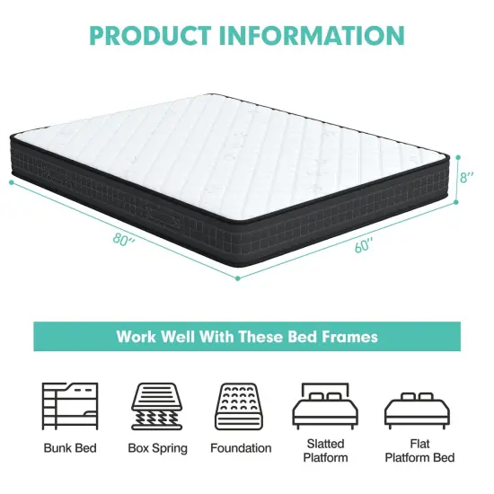 Breathable Memory Foam Bed Mattress Medium Firm for Pressure Relieve {4}