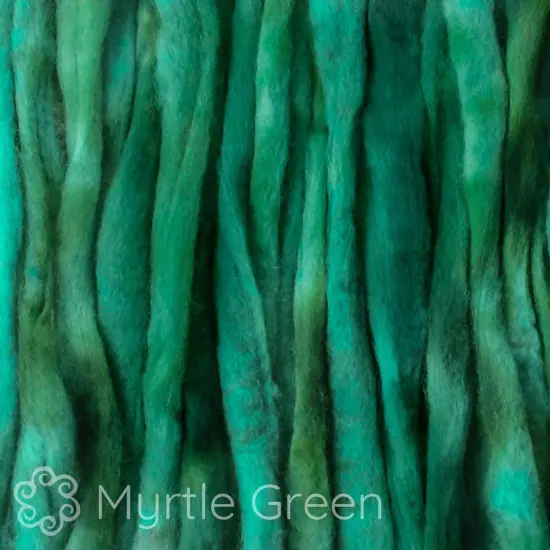 LEARN TO SPIN - Beginner's Spinning Kit with Hand Dyed BFL Roving, Drop Spindle & Printed Instructions w/ Video. Many Colors. Myrtle Green {2}