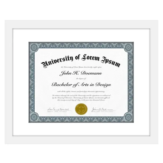 Americanflat 11x14 Diploma Frame - 8.5x11 with Mat or 11x14 without Mat - Certificate Frame for Displaying Documentation - Shatter Resistant Glass - Hanging Hardware {9}