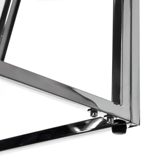 Modern Square End Side Table, Tempered Glass Top Metal Coffee Table Silver {6}