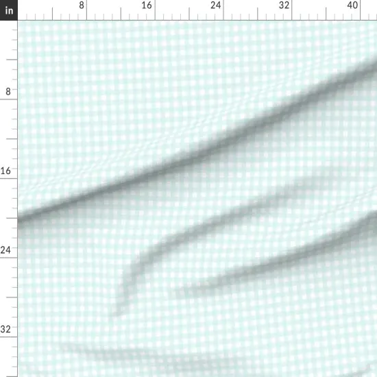 Various Fabrics by the Yard or Fat Quarter Spring Plaid Buffalo Check Cottagecore Mint Aqua White 3 Inch Repeat Picnic Custom Printed Fabric by Spoonflower {1}