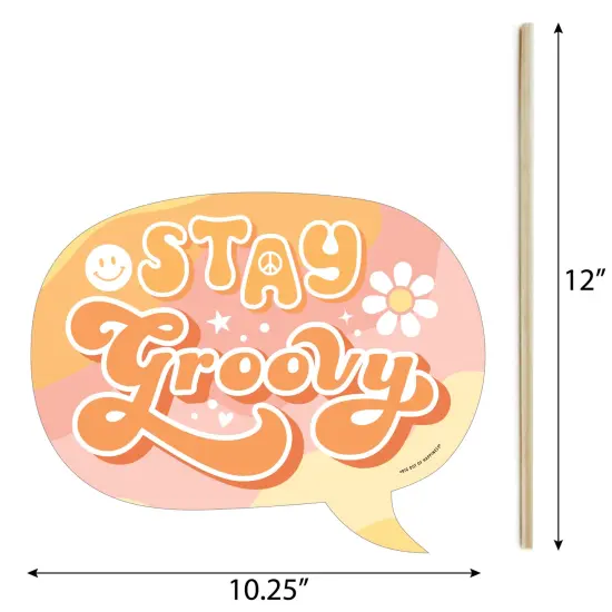 Big Dot of Happiness Funny Stay Groovy - Boho Hippie Party Photo Booth Props Kit - 10 Piece {6}