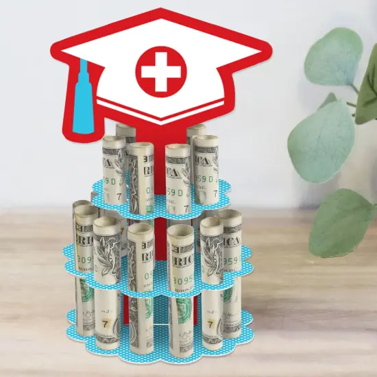 Big Dot of Happiness Nurse Graduation - DIY Medical Nursing Graduation Party Money Holder Gift - Cash Cake {1}